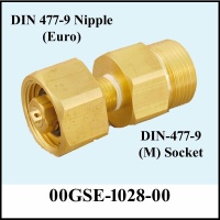 Transfill Adapter DIN 477-9 (Euro) Nipple to DIN 477-9 Male Socket