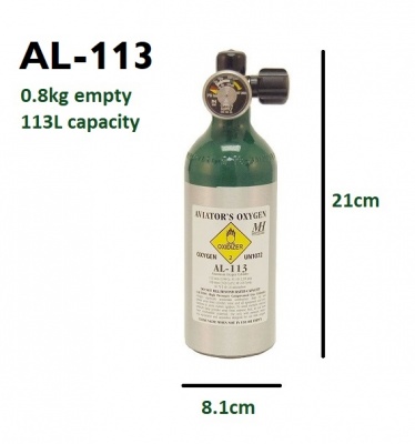 Mountain High AL-113 Aluminium oxygen bottle