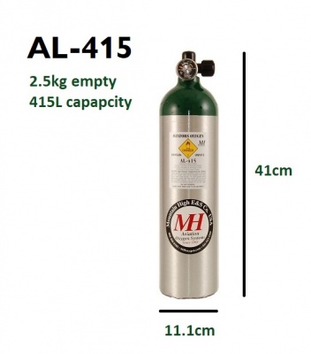 415L Aluminium oxygen bottle