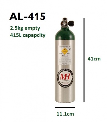 Mountain High AL-415 Aluminium oxygen bottle