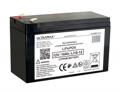 Ultramax 12V 10ah LiFe4PO Battery Prebuilt